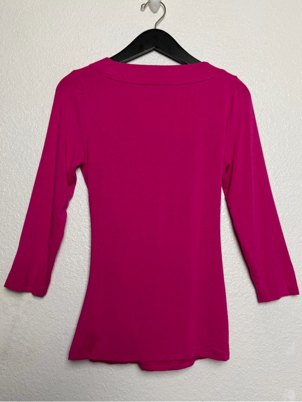 Lauren Ralph Lauren Fuschia Draped Faux Wrap Jersey Top Medium - Picture 2 of 9